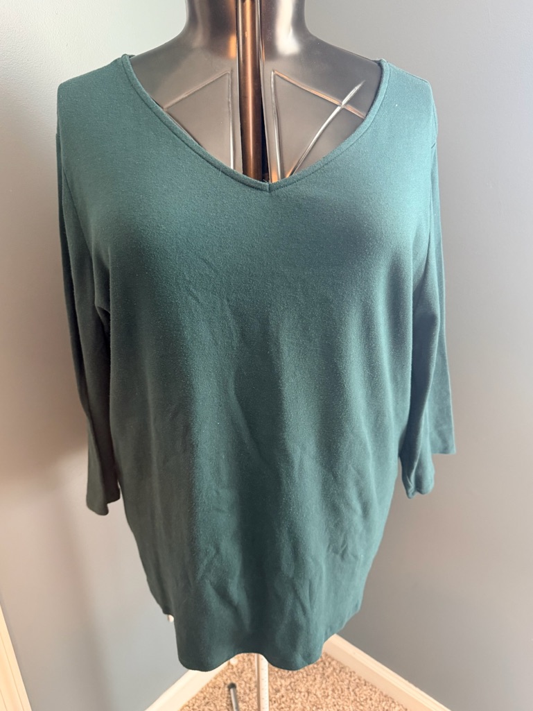 Lane Bryant Dark Green Scoop Neck Tee